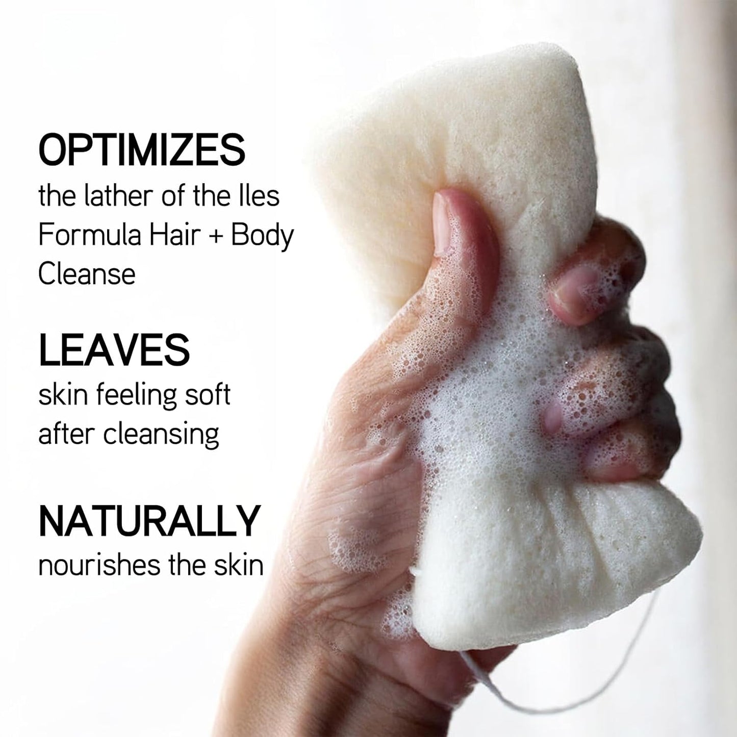 ILES FORMULA Haute Performance Hair + Body Cleanse + Natural Sponge - Gently Cleanse & Nourish Hair + Body, Sulfate, Silicone & Paraben Free, 500 ML-FemmiqueWomen