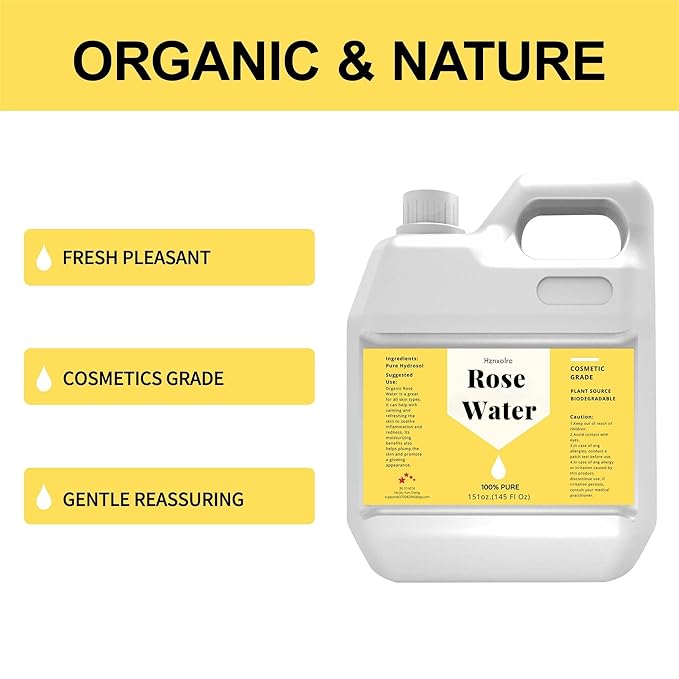 145 fl oz Rose Hydrosol for Face Hydrating Mist Hydration, 100% Pure Rose Water, Cleanses & Softens Skin, Promotes Healthy Skin Cell, Suitable for All Skin Types-FemmiqueWomen