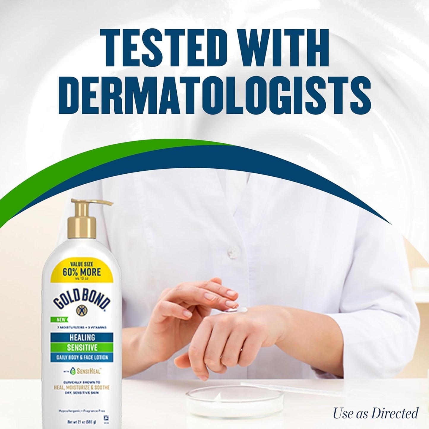 Gold Bond Healing Sensitive Daily Body & Face Lotion with Aloe Moisturizes, Heals & Soothes Dry, Sensitive Skin, Value Size, 21 oz.-FemmiqueWomen