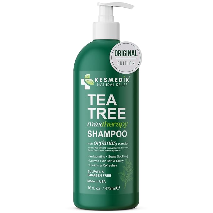 Tea Tree Oil Shampoo MaxTherapy, Itchy Scalp Relief, Refreshes & Cleanses Dandruff & Buildup, Clarifying for Oily Hair, Women & Men, 16 fl oz-FemmiqueWomen