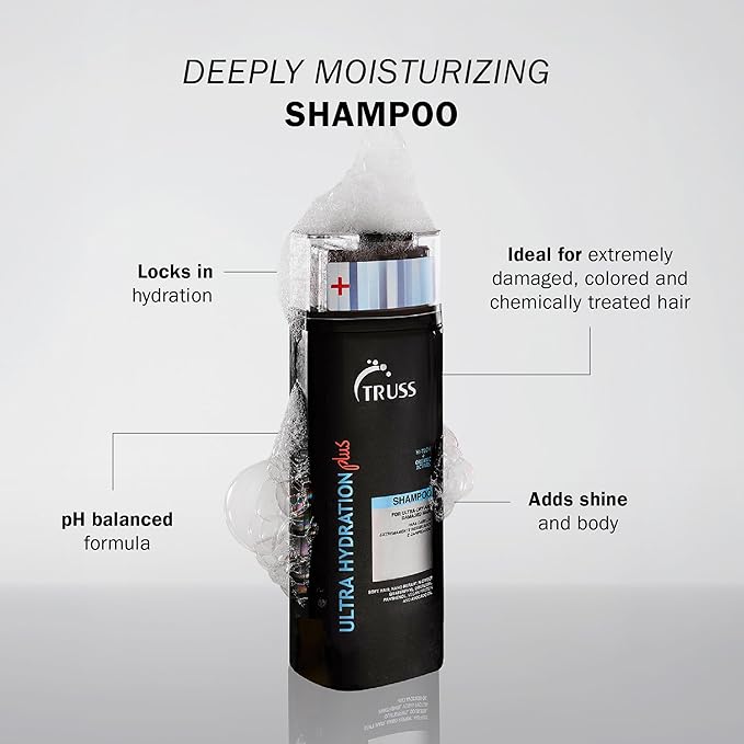 TRUSS Ultra Hydration PLUS Shampoo - For Color and Chemical Treated Hair - Restores Elasticity, Revitalizes, Adds Body & Shine to All Hair Types & Textures-FemmiqueWomen