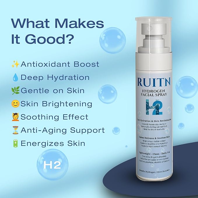 Hydrogen Face Mist Hydrating Spray,with Hydrogen Water Tablets, H2 Water Facial Spray for Deep Hydration,Anti-Aging Antioxidant Rejuvenation,Portable Design-FemmiqueWomen