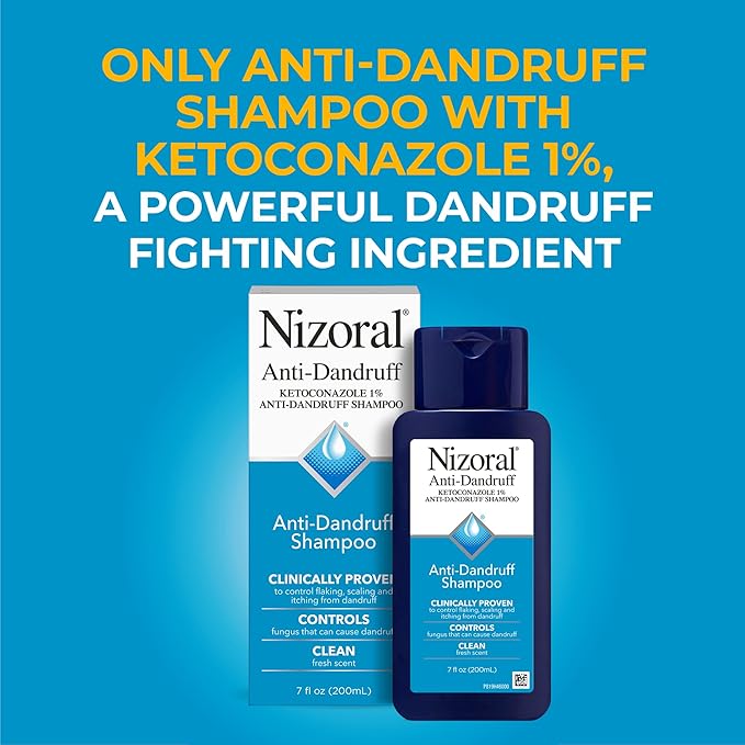 Nizoral Anti-Dandruff Shampoo with 1% Ketoconazole, Fresh Scent, 7 Fl Oz-FemmiqueWomen