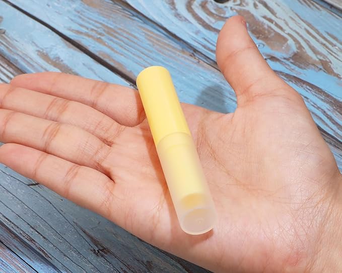 0.14oz Empty Flavored Lip Balm Container Tubes Plastic Homemade Moisturizing Lip Stick with Caps Bulk Fit for Women Adult DIY Making Supplies, 25 Count (Yellow)-FemmiqueWomen