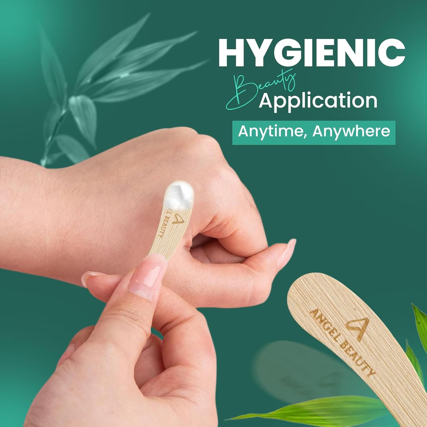 Bamboo 50-pack Cosmetic Facial Makeup Spoon Spatula Mini Makeup Spatula, Biodegradable Compostable Cosmetic Cream Spatulas Spoon, Skincare Scoop Applicator Facial Massage Beauty Tools BPA FREE-FemmiqueWomen