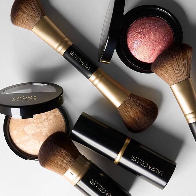 LAURA GELLER NEW YORK Face It All 2pc Makeup Brush Set - Retractable Airbrush Kabuki Brush + Dual-Ended Blush and Bronzer Brush-FemmiqueWomen