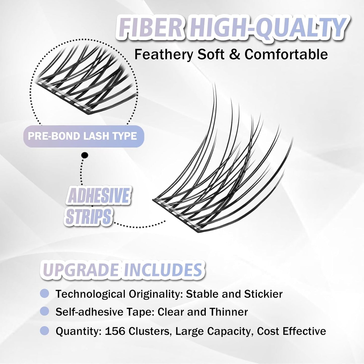 Self Adhesive Eyelashes, 156 Pcs Self Adhesive Eyelash Clusters, No Glue Needed, Invisible Strip Tape - Longer Lasting, No Sticky Residue Pre Glued Eyelashes (Natural-Mixed)…-FemmiqueWomen