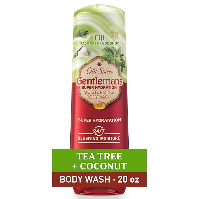 Old Spice Body Wash GentleMan’s Super Hydration for Men, 24/7 Renewing Moisture, Gentle on Skin with Skin Conditioners, Fiji with Palm Tree + Coconut Scent, 20 oz-FemmiqueWomen