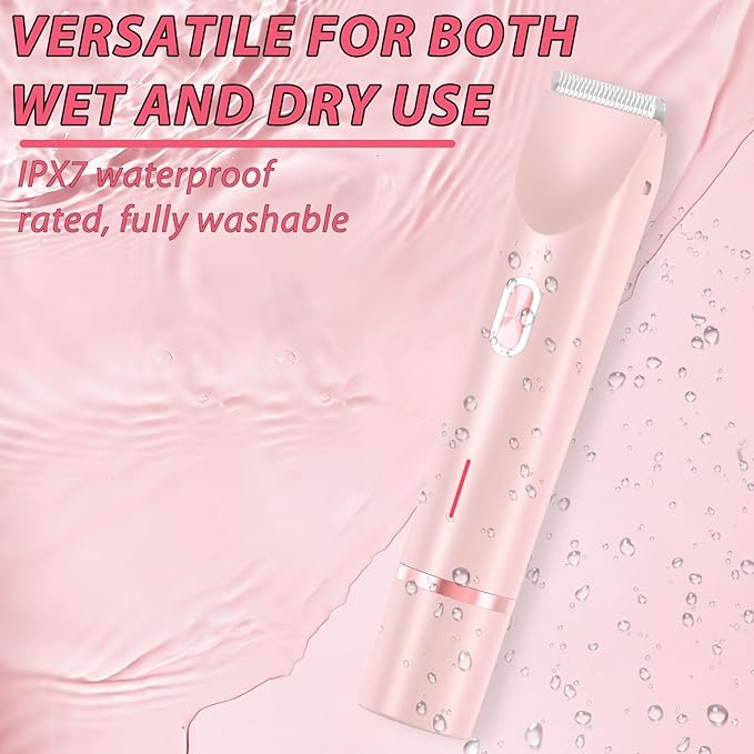 2025 New Electric Womens Shaver, 2-in-1 Women's Body Shaver, Bikini Electric Razor, Wet and Dry Use Body Trimmer for Home (Pink)-FemmiqueWomen
