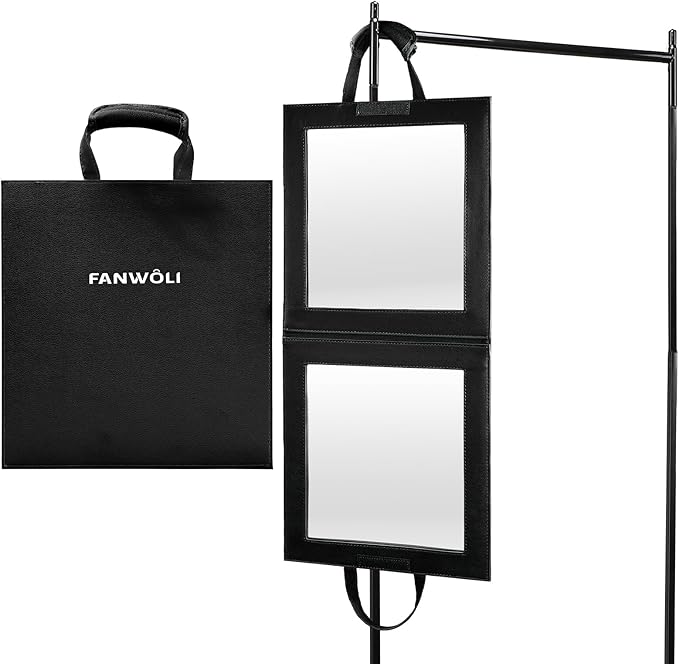 Fanwoli Hanging Mirror for Dance Bag with Garment Rack | Full-Body | Foldable & Portable | HD Reflection No Deformation