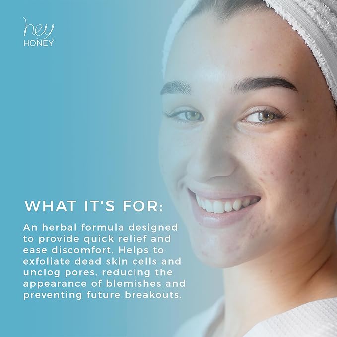 Hey Honey Skincare Be Clear Acne Routine | Clarifying Overnight Treatment | Propolis & Herbal Cream for Blemishes & Acne-Prone Skin | Immidiate Soothing Relief | 1.9 Oz-FemmiqueWomen