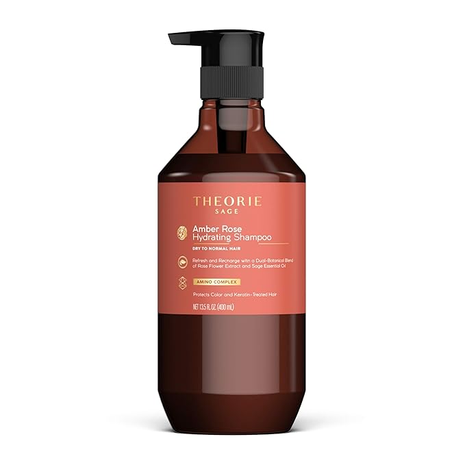 Theorie Amber Rose Hydrating Shampoo- Refresh & Hydrate, Irresistible Scent of Rose, Jasmine & Amber, Suited for All Hair Types-Color & Keratin Treated Hair, 400ML-FemmiqueWomen