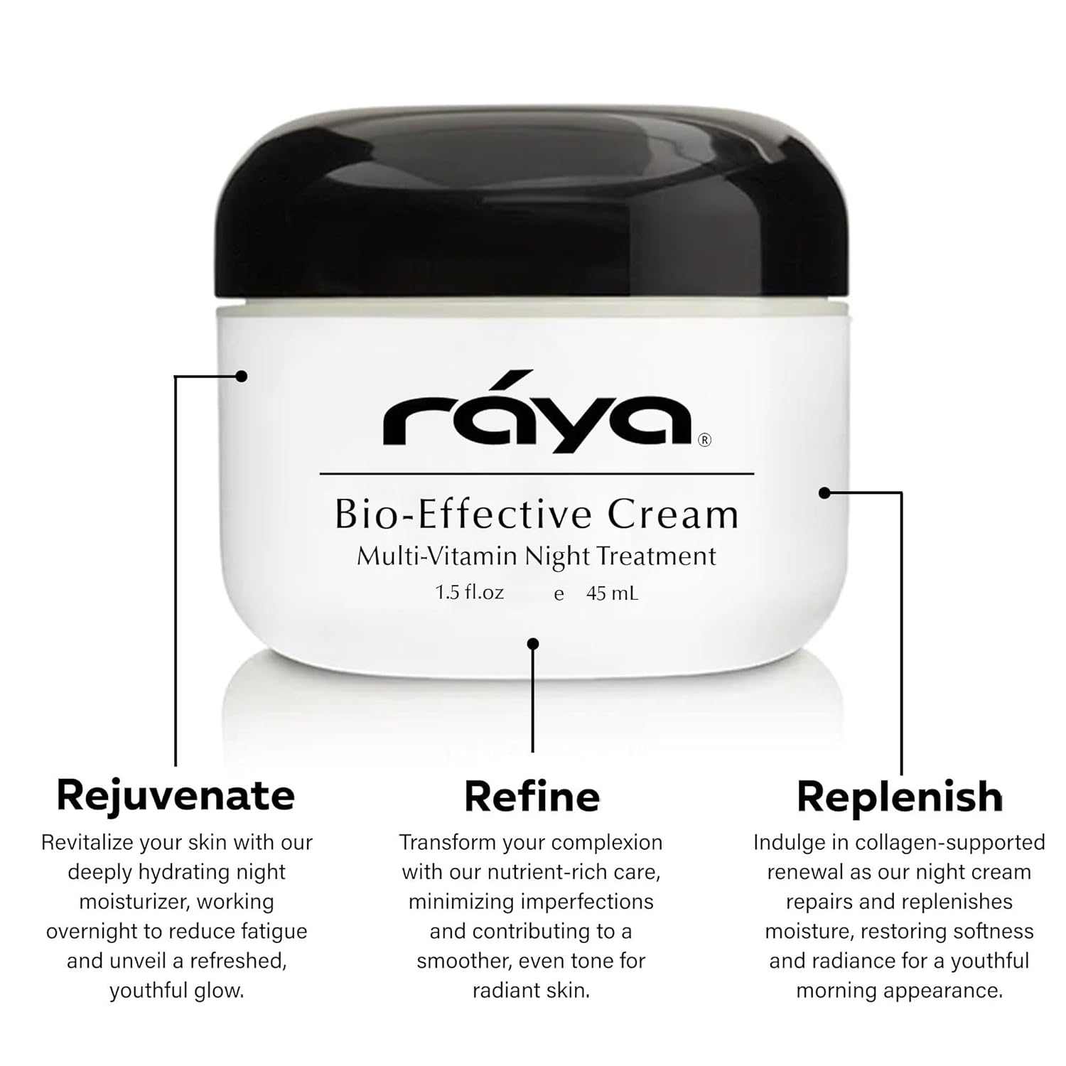 Raya SPA Bio-Effective Night Cream | Deep Recovery Anti-Aging Facial Moisturizer | Firming & Wrinkle Repair | Overnight Face Care for Tone Reviving & Beauty Sleep | Non-Oily Renewing Cream-FemmiqueWomen