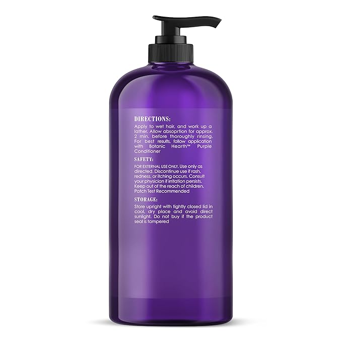 Botanic Hearth Purple Shampoo 16 Fl Oz | For All Shades Of Blonde, Silver & Gray Hair | With Lavender Oil, Vitamin E & Rosemary Oil | Sulfate & Paraben Free-FemmiqueWomen