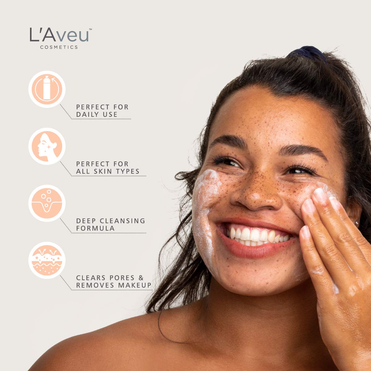 L’Aveu Foaming Facial Cleanser; Facial Cleansing Wash for All Skin Types - 2.7 fl oz-FemmiqueWomen