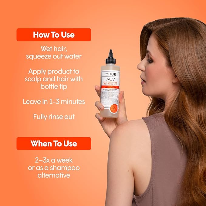 dpHUE Apple Cider Vinegar Hair Rinse Lite, 20 oz - Shampoo Alternative, Scalp Cleanser & Post Workout Rinse - Won’t Weigh Fine Hair Down - Removes Buildup & Sweat-FemmiqueWomen