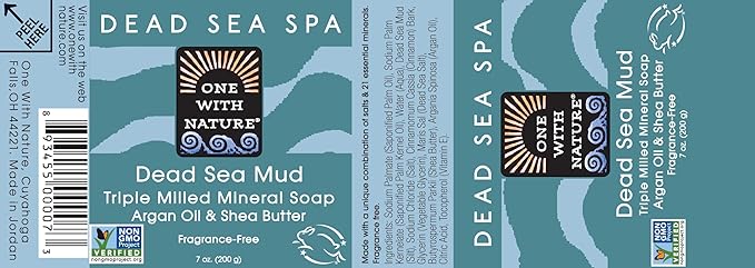 One With Nature Dead Sea Mud Soap 4oz 3-Pack – Purifying and Exfoliating Soap Bar with Dead Sea Salt Minerals for Face & Body, for Men & Women-FemmiqueWomen