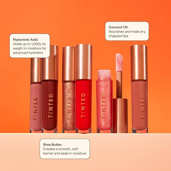 Live Tinted Huegloss High-Shine Lip Gloss - Hydrating, Non-Sticky, Moisturizing Lip Gloss with Hyaluronic Acid, Coconut Oil, and Shea Butter For a Soft Barrier & Seals in Moisture - Soft Rose-FemmiqueWomen