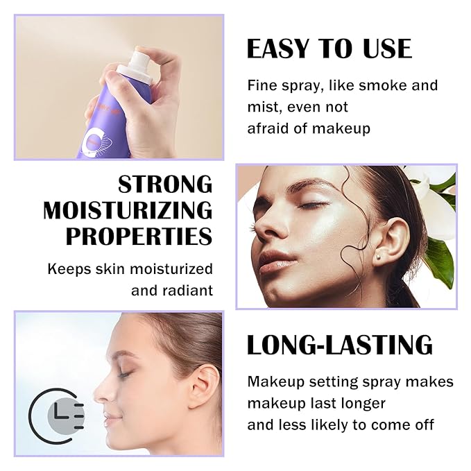 2PCS Makeup Setting Spray for Face,Waterproof Setting Spray for Makeup,Long Lasting Oil Control Finishing Holding Face Mist,Refreshing Hydrating Glossy and Matte Fixing Facial Mist Make Up Set A1-FemmiqueWomen
