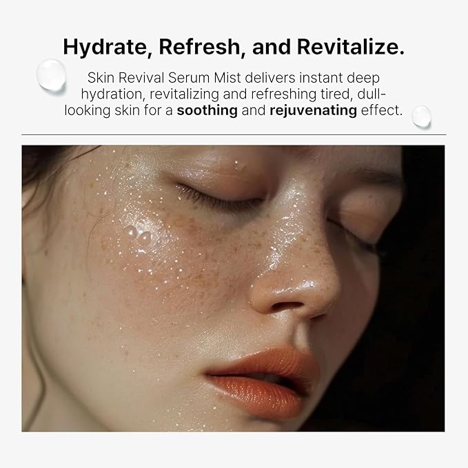 Skin Revival Serum Mist 1.35fl oz - Hydrating Facial Mist, Glowy Skin, Vegan, Sets Makeup, All Skin Type-FemmiqueWomen