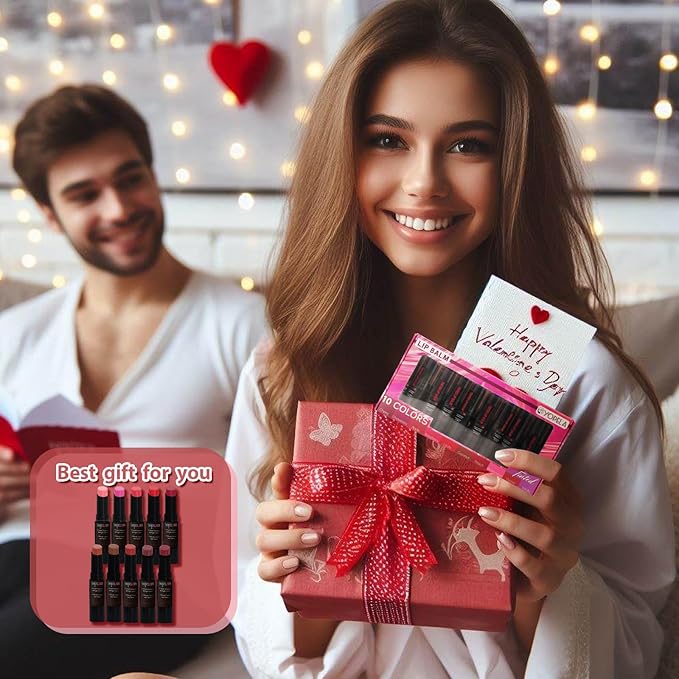 10 Pack Tinted Lip Balm Stocking Stuffers Tinted Chapstick - Moisturizing Lips - No petroleum, Chemicals, Gluten, or Phthalat-FemmiqueWomen