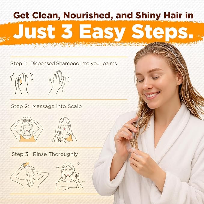 Batana Oil Shampoo for Hair Growth, Aloe Vera Leaf Juice, Saw Palmetto, Caffeine, Hydrolyzed Rice Protein, Pumpkin Seed, Castor & Rosemary Oils, 8-in-1 Natural Formula (10.15 fl oz Citrus Scent)-FemmiqueWomen