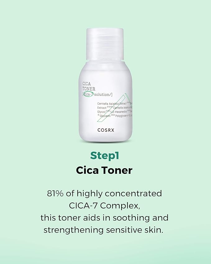 COSRX CICA Relief Kit | Toner, Serum, Cream with Centella Asiatica | Sensitive Skin, Soothing, Moisturizing | Travel Size Set, Gift Set, Korean Skincare, Not Tested on Animals, Paraben Free-FemmiqueWomen