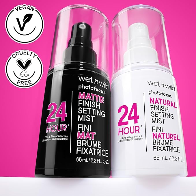 wet n wild Photo Focus Setting Mist, 24HR Wear, Lightweight & Nourishing with Provitamin B5 & E, Suitable for All Skin Types, Cruelty-Free & Vegan- Matte Finish-FemmiqueWomen