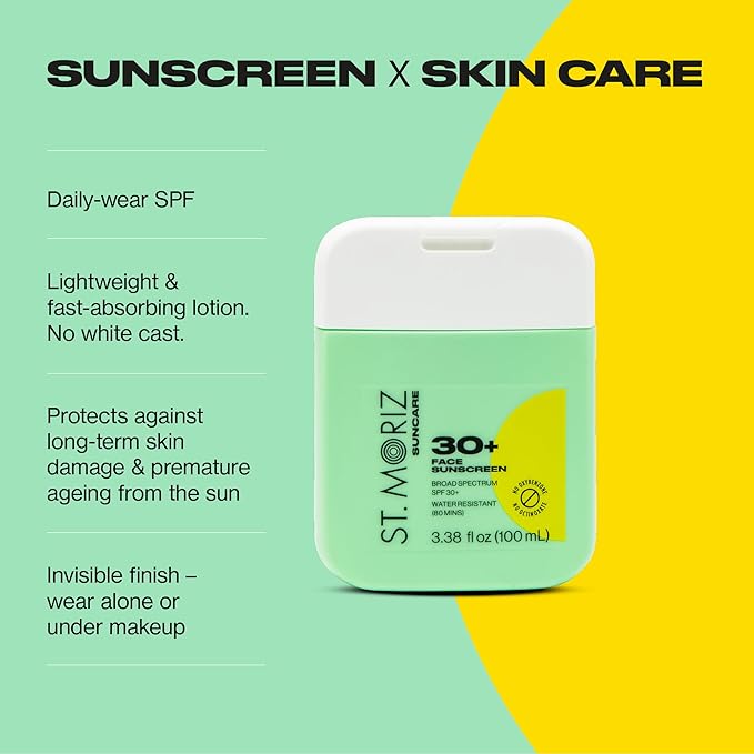 St Moriz Suncare SPF - Sunscreen - Broad Spectrum Protection Water Resistant Sunscreen Moisturizing Lotion + Vitamin E - Oxybenzone & Octinoxate Free - Vegan - Face, 30, Sun Protection Factor (SPF)-FemmiqueWomen