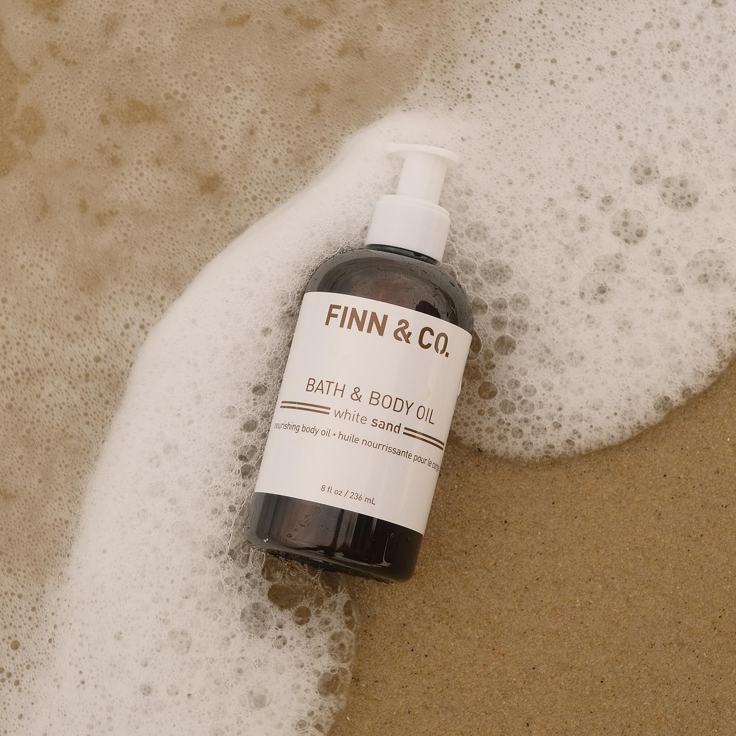 FINN & CO. White Sand Bath & Body Oil - Lightweight & Moisturizing Formula with Jojoba & Apricot Oils - Fast Absorbing, Paraben Free, Cruelty Free - Beach Inspired Fragrance | 8 oz-FemmiqueWomen