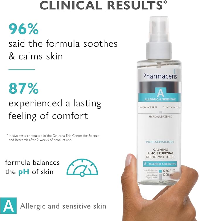 Calming Mist Toner, Soothing & Hydrating Face Mist for Sensitive & Allergy-Prone Complexion; Restores pH, Refreshes & Supports Skin’s Barrier & Microbiome Puri-SENSILIQUE, 6.76 fl oz-FemmiqueWomen