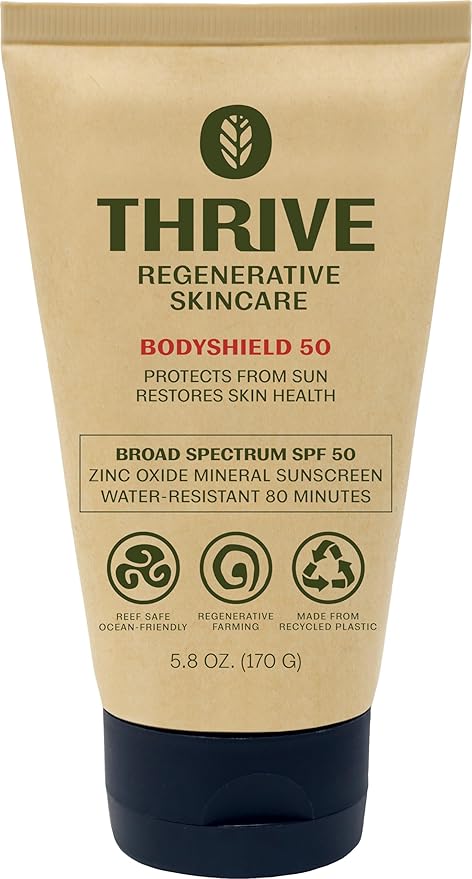 Thrive Natural Care Reef Safe Sunscreen SPF50 - Hawaii 104 Reef Act Compliant - Mineral Sunscreen Non-Nano Zinc Oxide - Vegan, (5.8 Oz (Pack of 1))-FemmiqueWomen