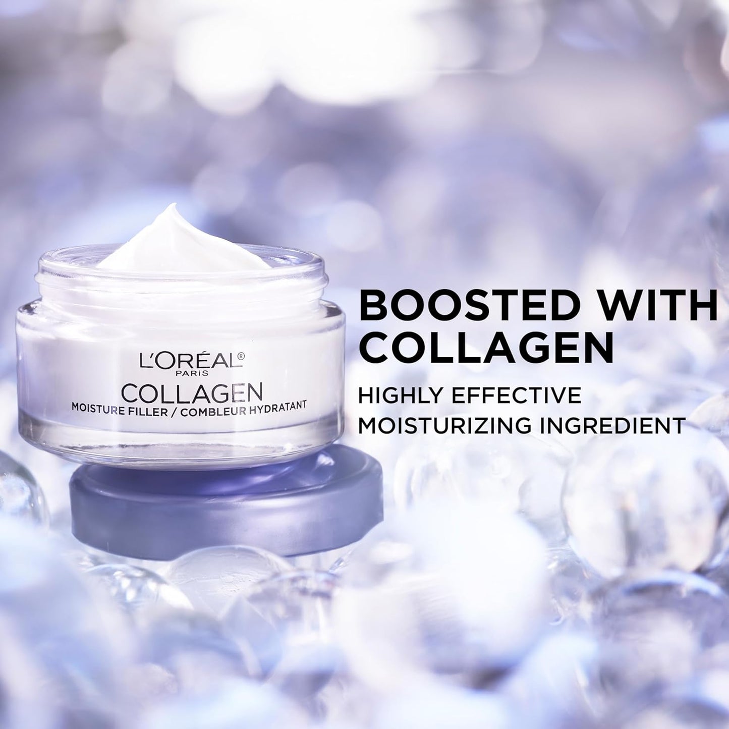 L'Oreal Paris Collagen Moisture Filler Face Cream, Anti-Aging Face Moisturizer, Non-Greasy Skin Care Formula For Up to 48HR Hydration, 3.4 Oz-FemmiqueWomen