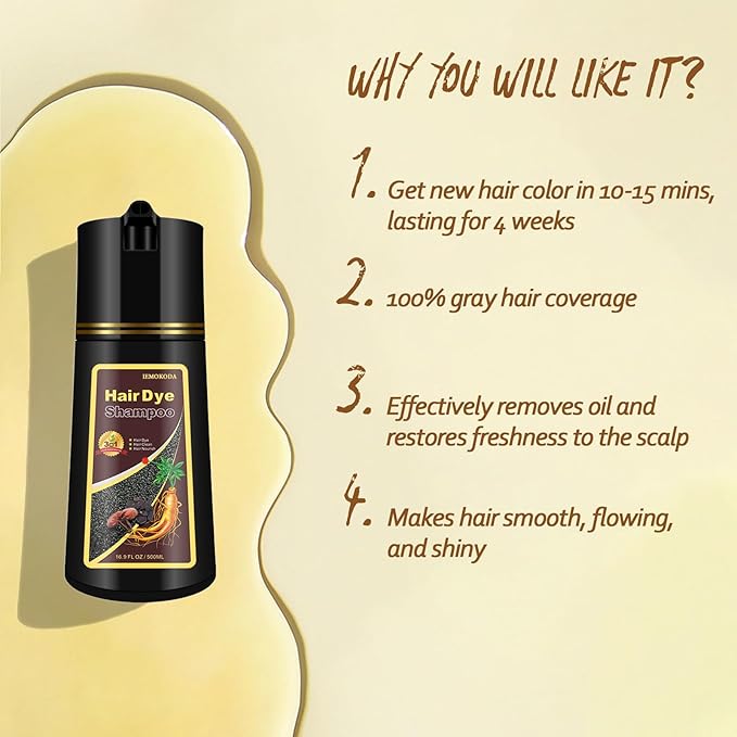 Blonde Brown Hair Dye, Hair Dye Shampoo for Men and Women, Hair Color Shampoo For Home Use, Shampoo Para Canas, Hair Dye Shampoo 3 in 1, 16.9 Fl Oz (Blonde Brown)-FemmiqueWomen