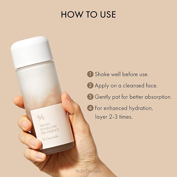 Dr.Ceuracle Vegan Kombucha Tea Essence - Hydrating Milky Toner with Kombucha Tea Extract, Centella Asiatica, Ceramide, Korean Skincare (150 ml / 5.07 fl. oz.)-FemmiqueWomen