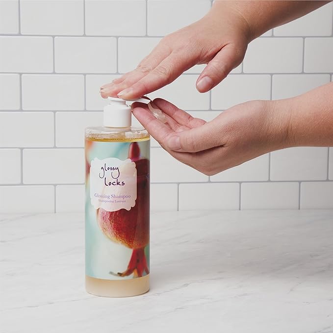 100% PURE Glossy Locks Glossing Shampoo Hair Wash Detox & Hydrate Shine Boosting Dry Dull Damaged Strands Avocado Butter & Seaweed Collagen Natural Care for Women & Men Vegan - 13.5 Fl Oz-FemmiqueWomen