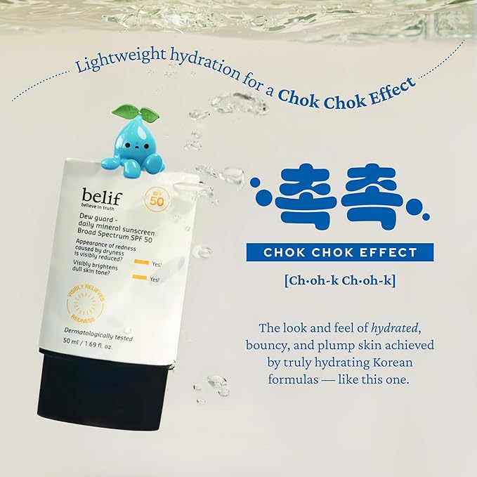 belif Dew Guard - Daily Mineral sun SPF 50 Hydrating Niacinamide Sunscreen (1.69 fl. oz) - Daily Broad Spectrum, Reduces Redness, No-White Cast, Non-Greasy, Korean Skincare-FemmiqueWomen