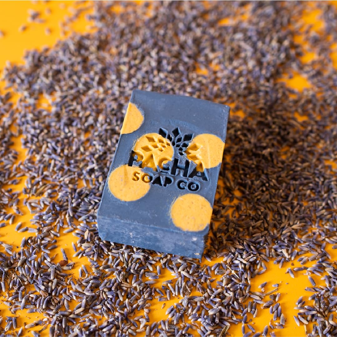 Pacha Soap Co. Bar Soap - Premium, Handcrafted, Hydrating, Natural Face Wash, Hand Cleanser, Body Wash, Soothing Essential Oils (Lavender & Blue Tansy, 5-Pack, 4 oz ea)-FemmiqueWomen