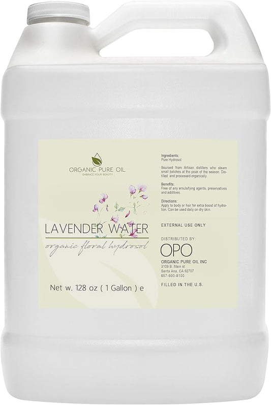 OPO Lavender Water Hydrosol - Pure Steam Distilled Natural Non GMO Calming Bulk Body, Face, Facial Toner, Aromatherapy, Set Makeup, Cleanser Mist Spritz (128 oz / 1 Gallon)-FemmiqueWomen