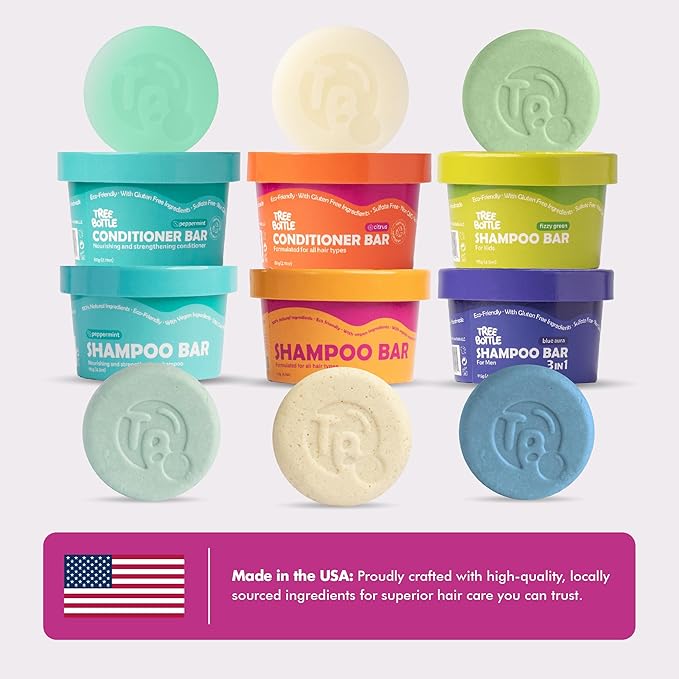 Vitamin B5 + Citrus Essential Oils Shampoo Bar – Dry shampoo for Hair Care - Women & Men – Strengthens Damaged Hair – Natural, Paraben & Sulfate-Free – All Hair Types – Made in USA – 4.5oz (Pack of 2)-FemmiqueWomen