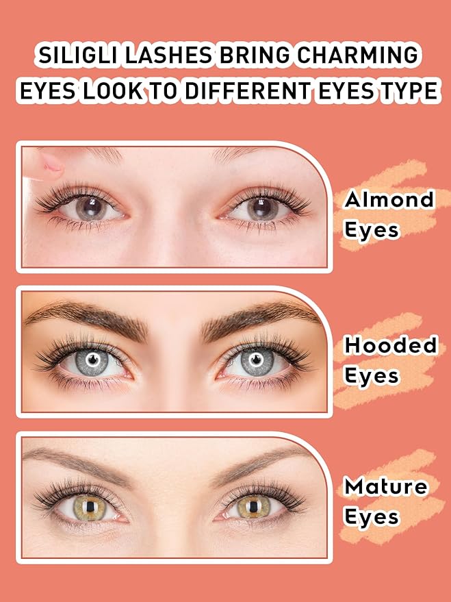 Wispy Cat Eye Lashes False Eyelashes Natural 10mm Short Lashes Pack Soft Strip Eyelash 3D Volume C Curl Natural Eyelashes 7 Pair Siligli Eyelashes-FemmiqueWomen