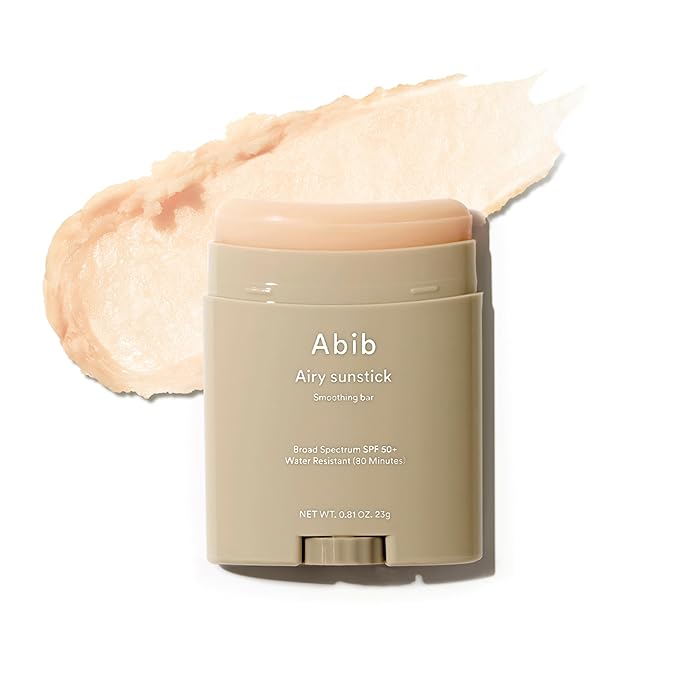 Abib Airy Sunstick Protection Bar Broad Spectrum SPF50+ 0.81 oz / 23 g (Semi-matte) | Korean Suncreen Stick Suncare Sunblock, No Whitecast, Protector Solar Barra, Water resistant-FemmiqueWomen