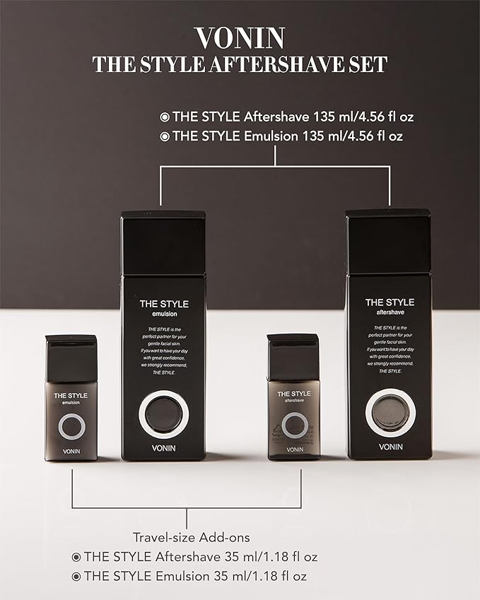 (The Style Aftershave Set, 11.5fl oz) - Men's Skincare Kit for Smooth Skin CoQ10, Cypress, AHA | Korean Skincare-FemmiqueWomen