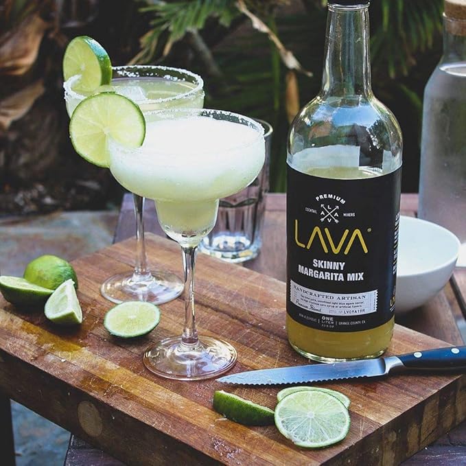 (3 Pack) Premium Skinny Margarita Mix by LAVA Craft Cocktail Co., Low Calorie Margarita Mix Made with Key Lime Juice, Agave, No Artificial Sweeteners, Lots of Flavor, Ready to Use, 1-Liter (33.8oz)-FemmiqueWomen