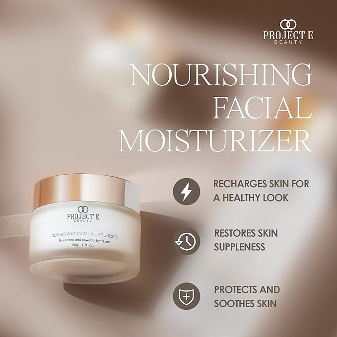 Project E Beauty Nourishing Facial Moisturizer Anti-Aging Skincare| Daily Hydration | For Face And Neck | Smooths & Softens Skin | Reduces Wrinkles & Fine Lines | For Day & Night Use | 50g-FemmiqueWomen