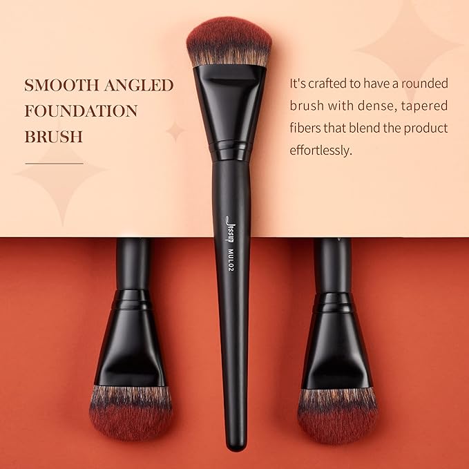 Jessup Foundation Brush for Liquid, Smooth Angled, Large Face Makeup Brush for Blending Liquid, Cream MUL02-FemmiqueWomen