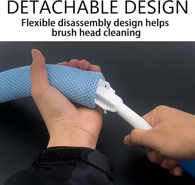 Long Handle Bath Brush,Anti-Slip Curve Handled Bath Body Brush, Back Scrubber for Shower,Easy Reach for Seniors, Suitable for Elderly/Pregnant Aid Bathing & Shower