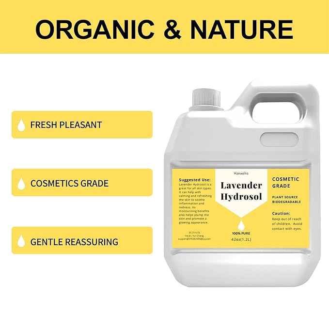 42 oz Lavender Hydrosol for Face Hydrating Mist Hydration, 100% Pure Lavender Water, Cleanses & Softens, Promotes Healthy Skin Cell, Suitable for All Skin Types-FemmiqueWomen