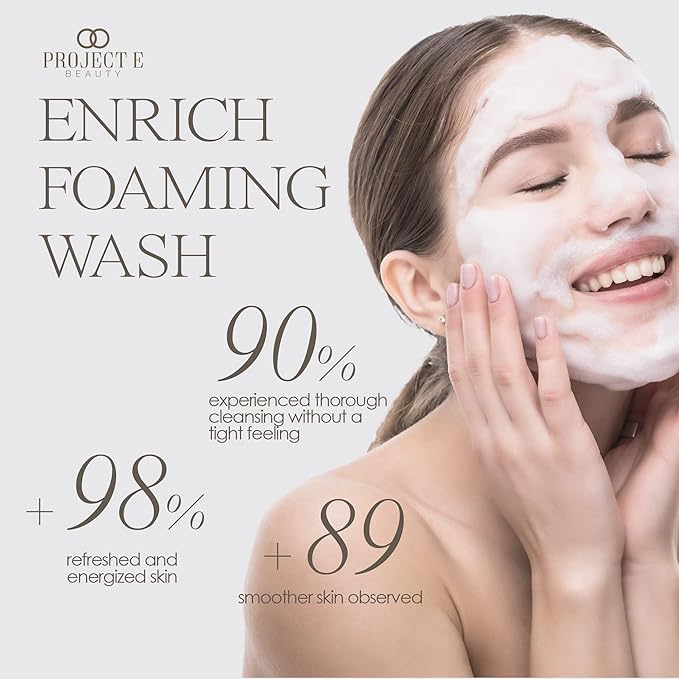 Project E Beauty Enrich Foaming Wash Gentle Cleansing | Moisturizing Daily Face Cleanser | Removes Dirt & Excess Oil | Brightens Skin | Hydrating Formulation | Clear & Smooth Skin | 150ml-FemmiqueWomen
