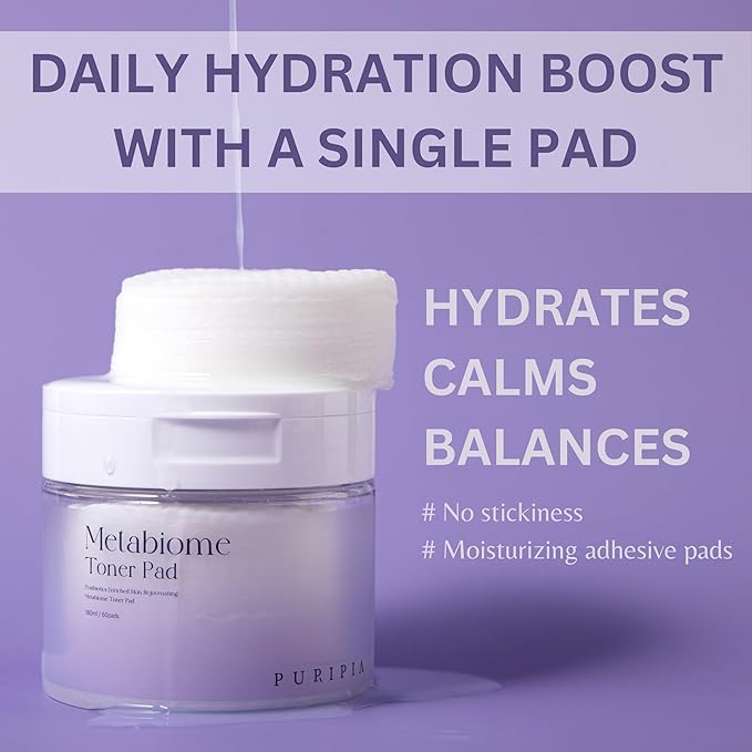 Metabiome Korean Toner Pads for Clear face Skin Care Soothing exfoliating Cotton Tea Tree Toning pad Sheet mask Blemish brightening Dry Facial Vitamin c Collagen-FemmiqueWomen